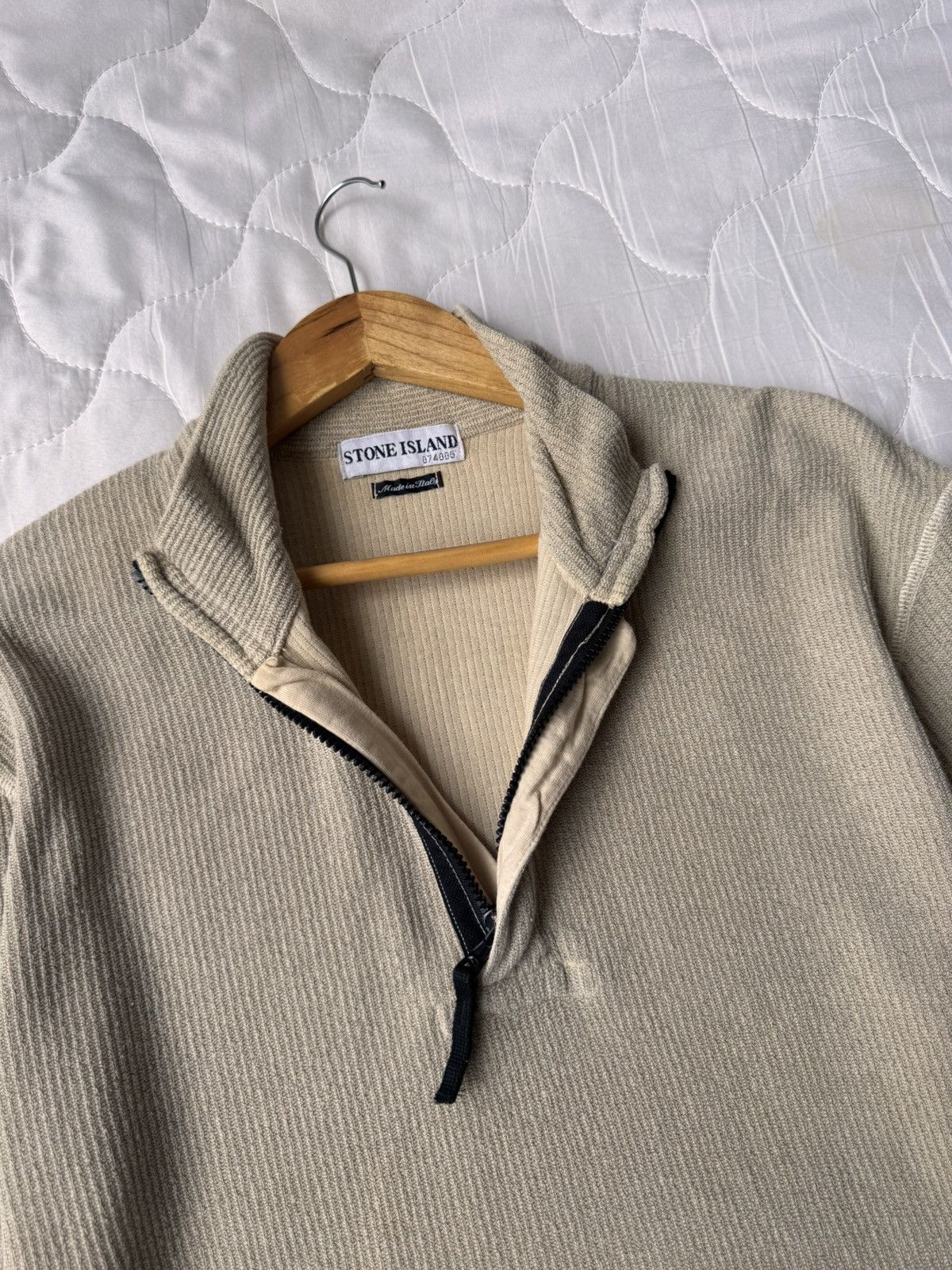 Stone Island VINTAGE EARLY y2k STONE ISLAND WAFFLE HALF ZIPPER Size US M / EU 48-50 / 2 - 3 Thumbnail