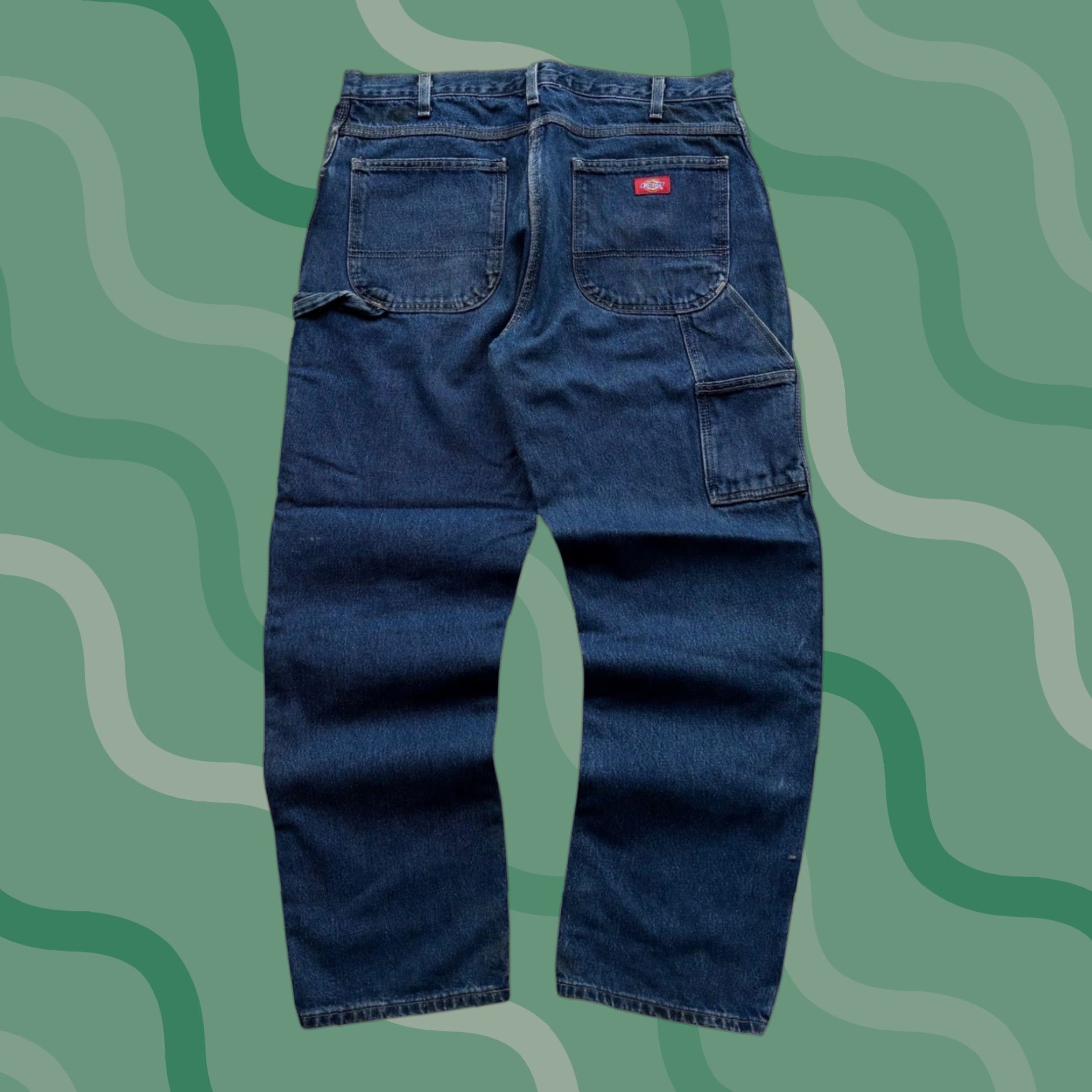 Dickies VINTAGE Dickies Relaxed Fit Carpenter Jeans Dark Wash Mens 36x32 Denim Workwear 5-Pocket Design, Cargo Pocket, Button, Zip, 90s Mens Jeans Size US 36 / EU 52 - 1 Thumbnail