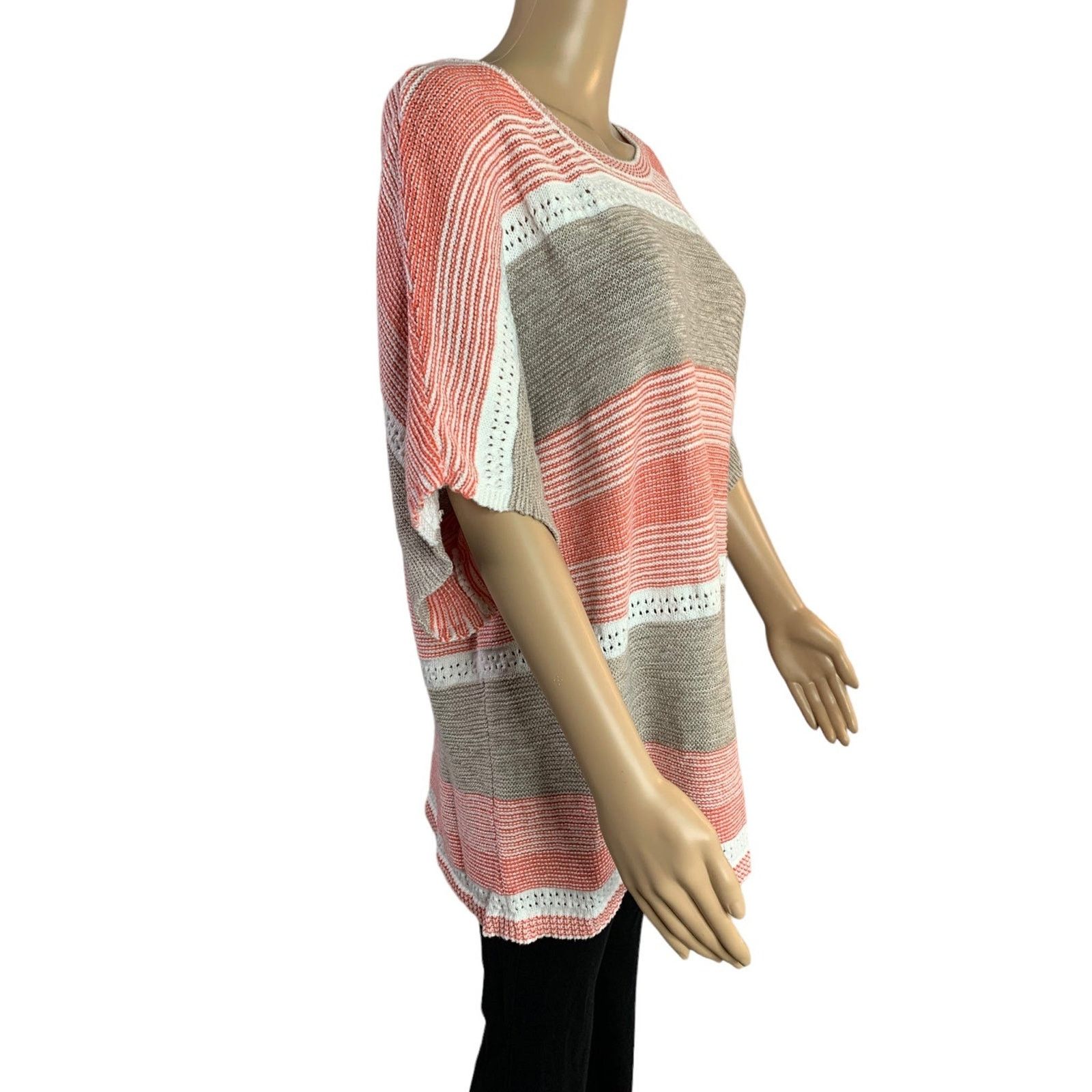 Chicos Chicos Womens Size 3 US XL Open Knit Sweater Cotton Blend Size 3XL / US 20-22 - 9 Thumbnail
