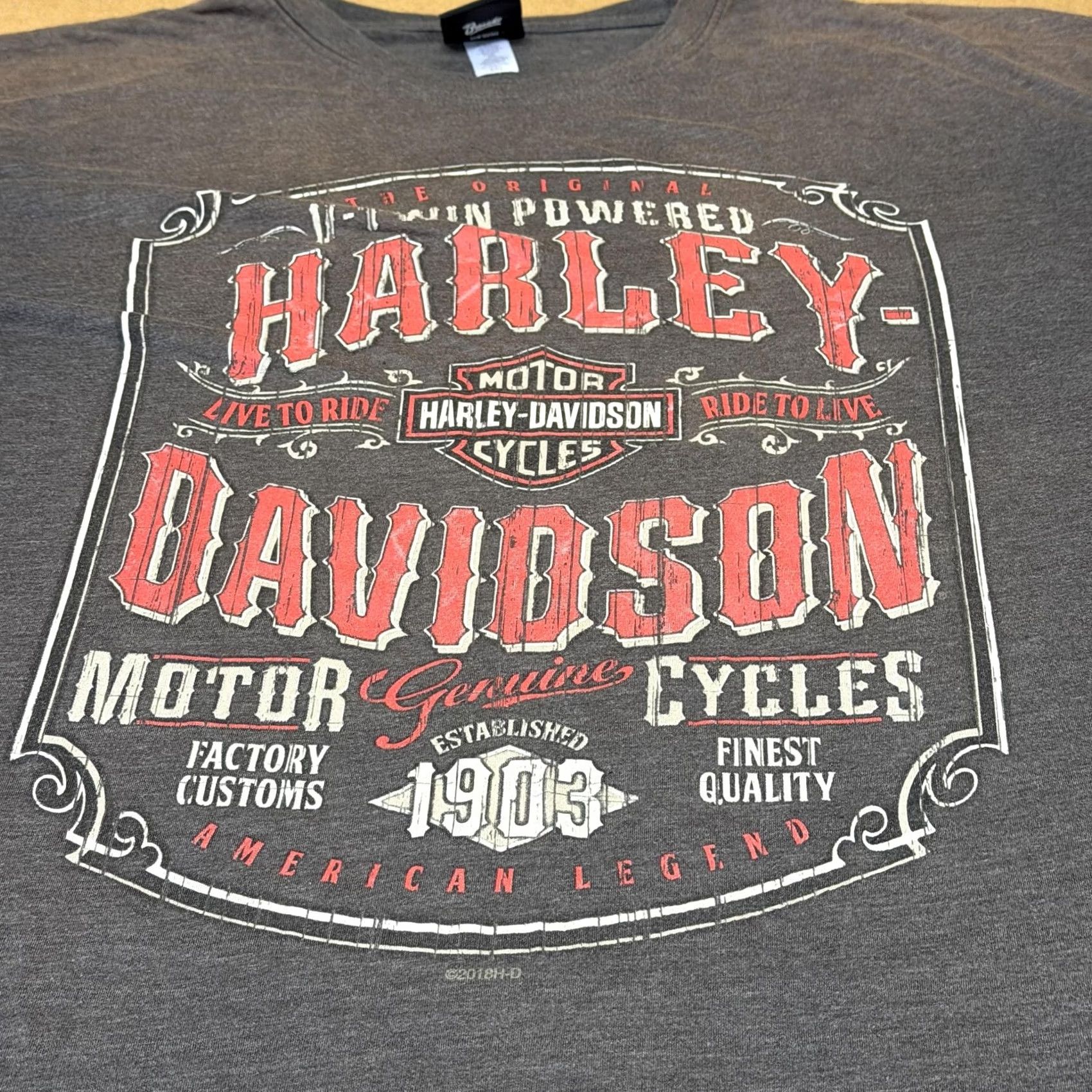Harley Davidson Harley-Davidson Shirt Mens 2XL Gray Cherokee North Carolina Eagle Graphic Tee Size US XXL / EU 58 / 5 - 5 Thumbnail