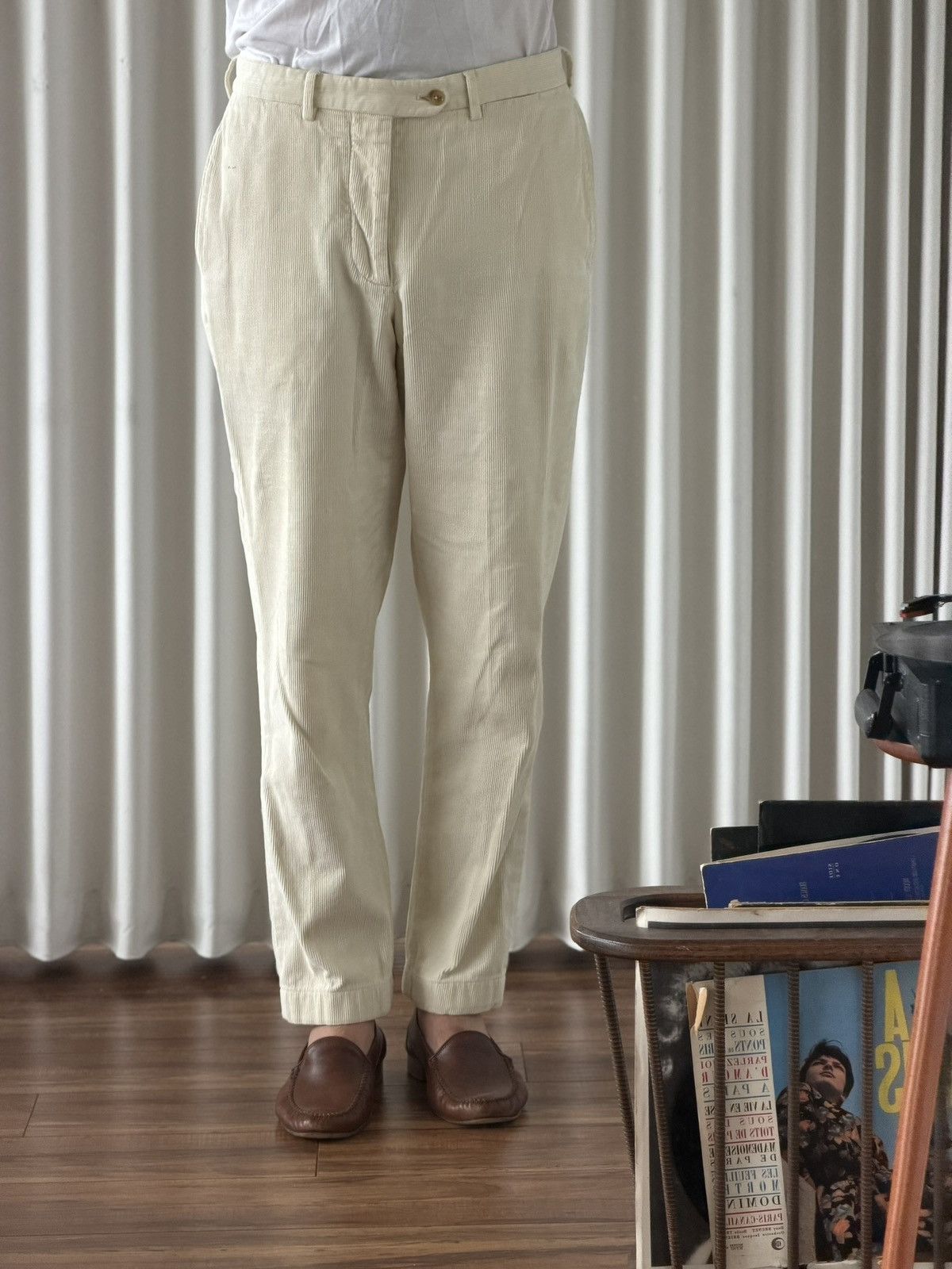 Officine Generale Officine Générale Cream Corduroy Trousers (Size 31) Size US 31 - 1 Thumbnail