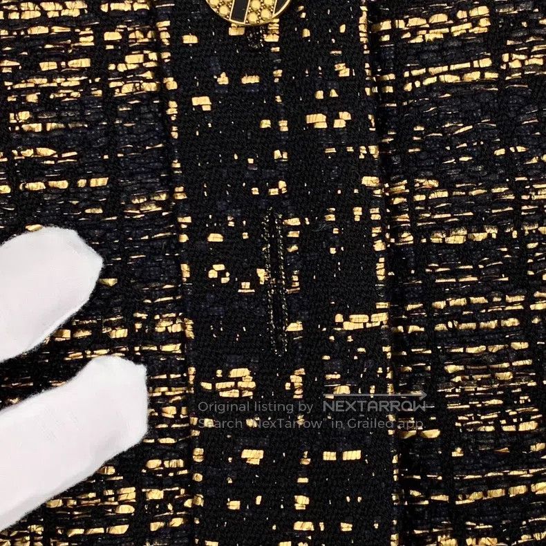 Chanel Chanel Black and brown wool V-neck single-breasted long-sl Size XXS / US 00 / IT 34 - 8 Thumbnail