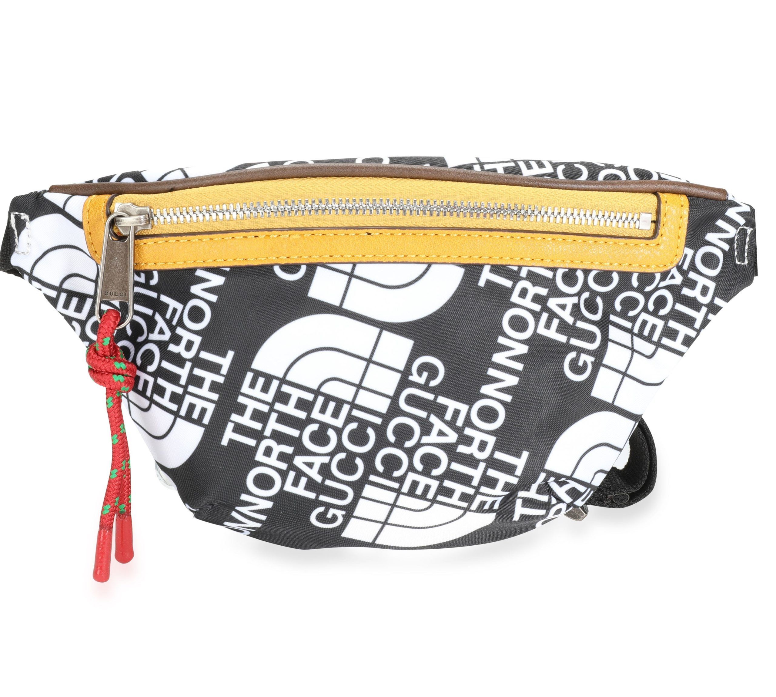 Gucci x The North Face Black White Nylon Belt Bag