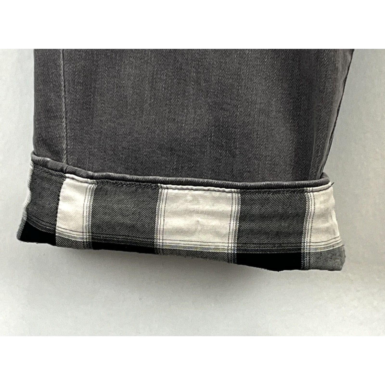 Talbots Talbots Plus Size 22W Gray Straight Jeans with Buffalo Check Cuffs - Womens Size 40" / US 18 - 5 Thumbnail