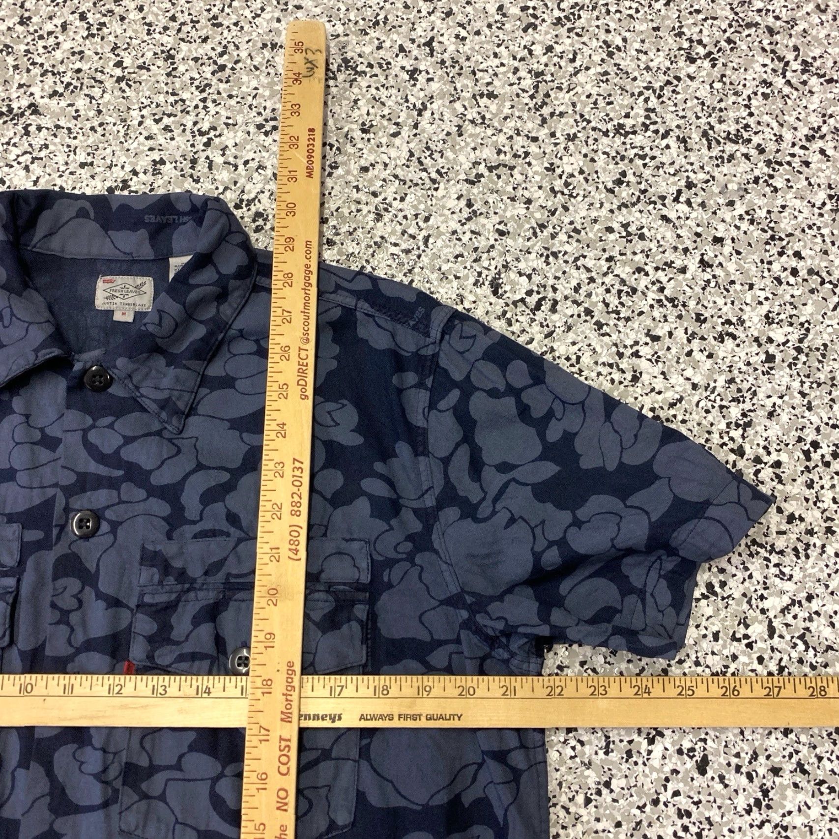 Levi's Levis Fresh Leaves Justin Timberlake Shirt Men M Blue Floral Short Sleeve Button-Up Sample Size US M / EU 48-50 / 2 - 3 Thumbnail