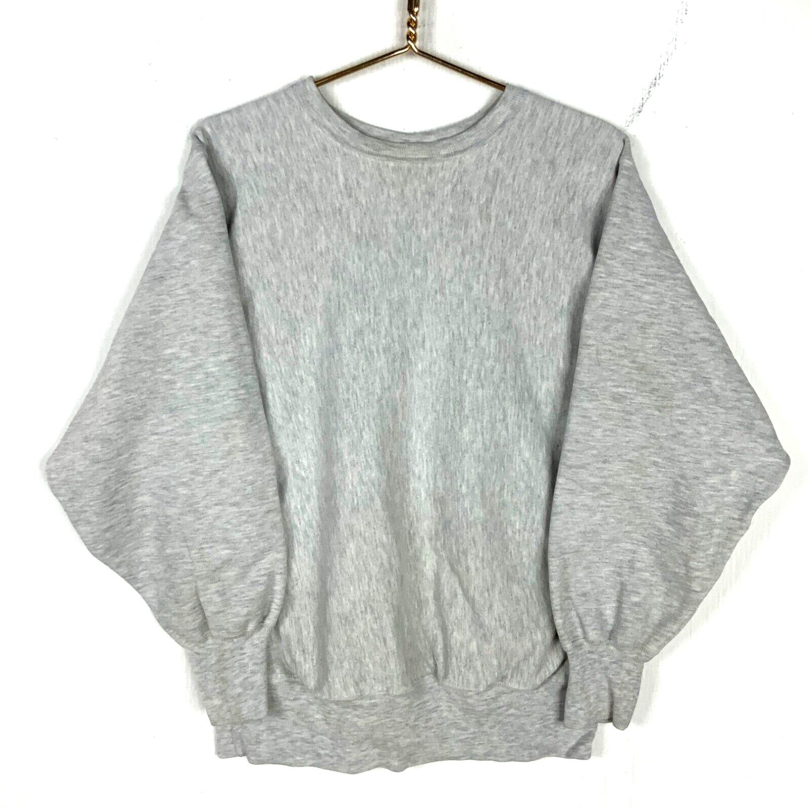 image of Vintage Champion Reverse Weave Sweatshirt Crewneck Large Gray 90's in White, Men's