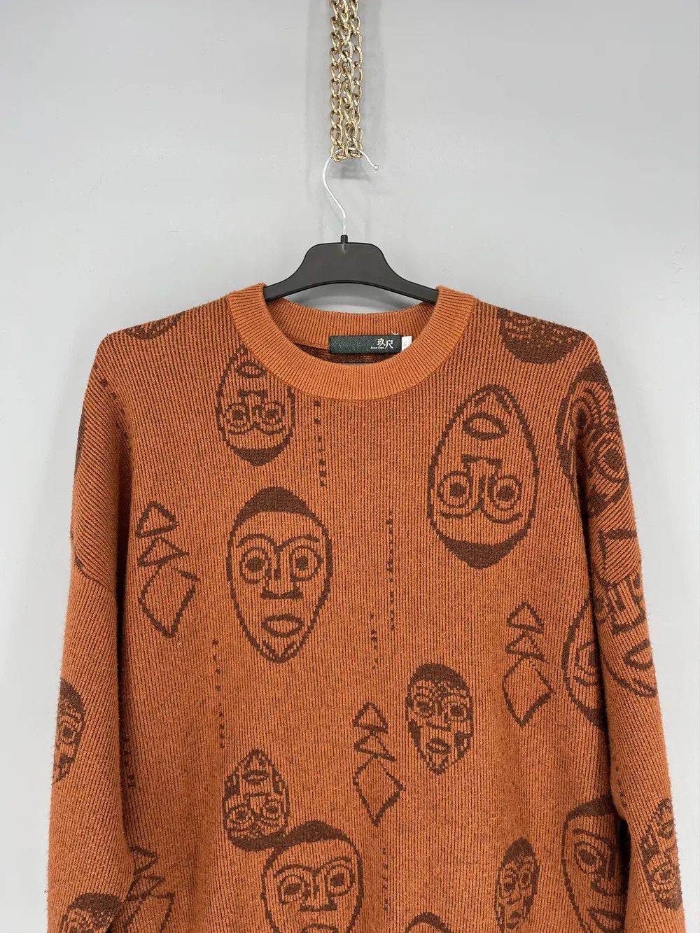 Japanese Brand Vintage 90s Wool Sweater Skulls Dead Face Band Rock Stree Size US XL / EU 56 / 4 - 6 Thumbnail