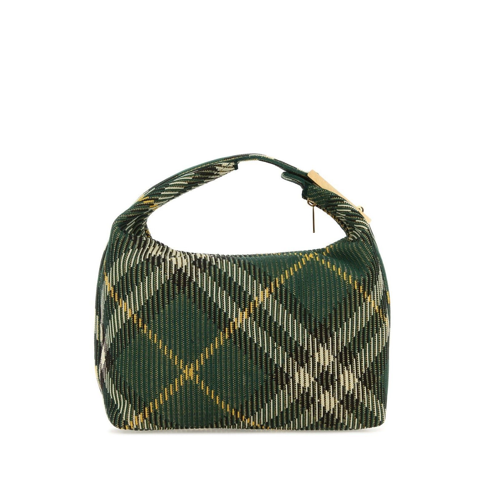 Burberry BURBERRY Peg Medium Embroidered Green Checkered Nylon Top Ha Size ONE SIZE - 3 Thumbnail