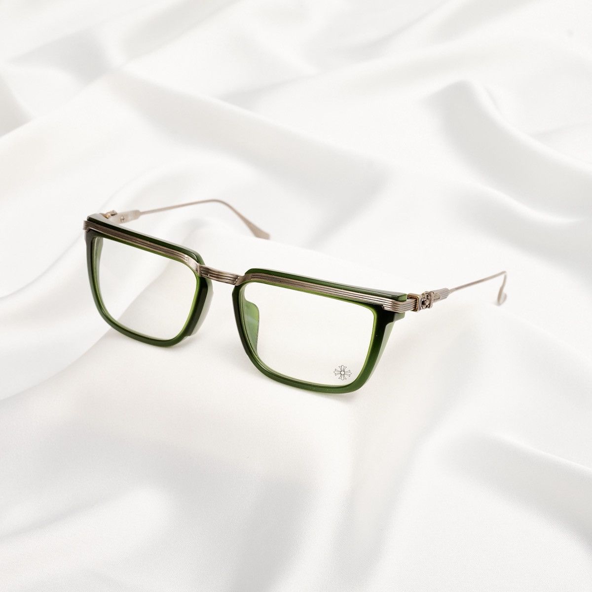 Chrome Hearts CHROME HEARTS TRYDIXAGAIN MATTE DARK OLIVE /ANTIQUE SILVER GLASSES Size ONE SIZE - 1 Thumbnail