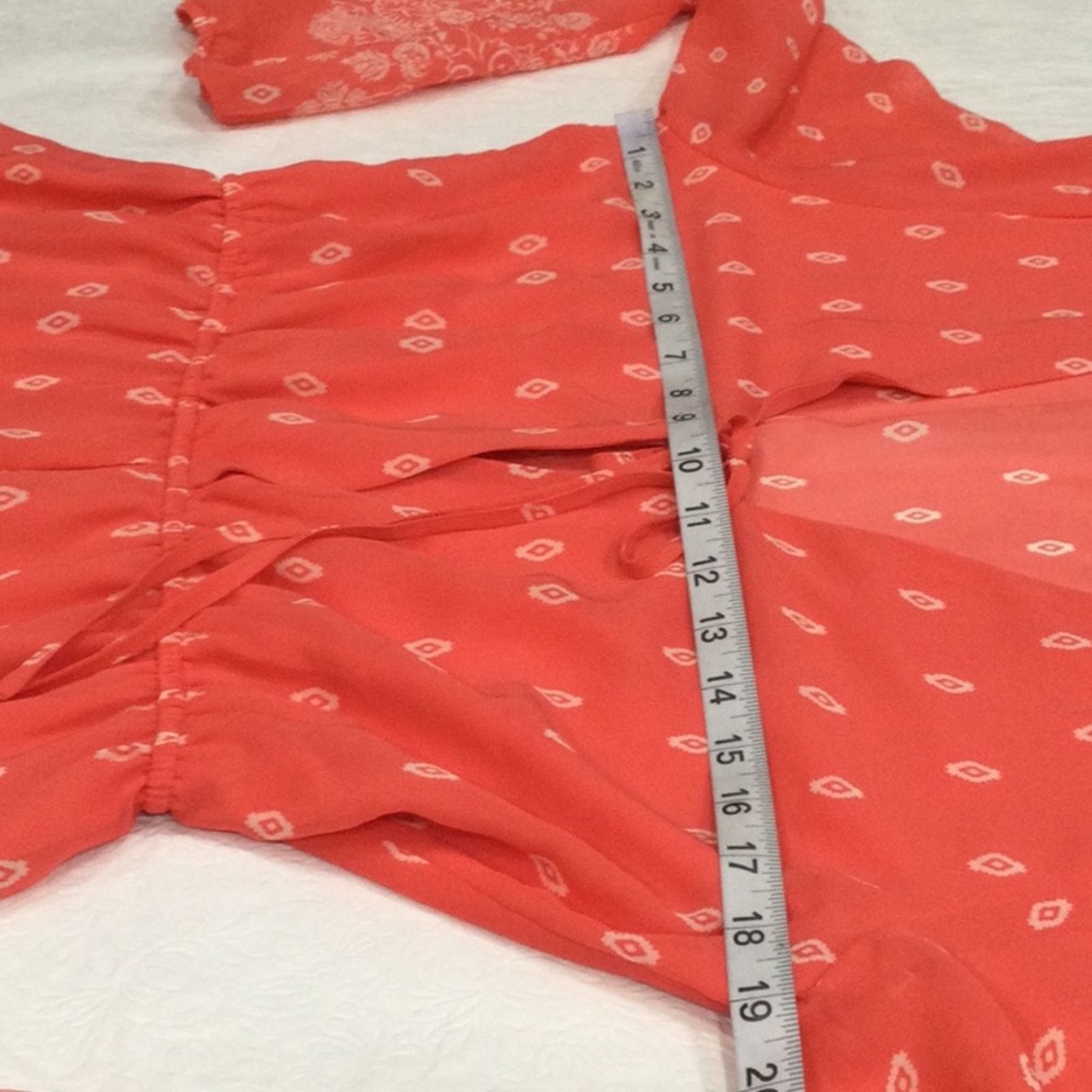 Other Love Tree Salmon & White V-neck Tie Shorts Romper M Size 30" / US 8 / IT 44 - 13 Thumbnail