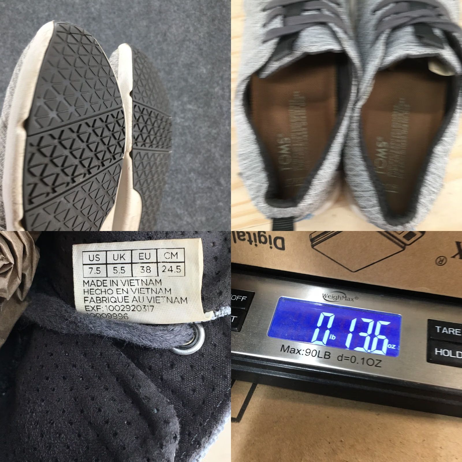 Toms TOMS Del Rey Sneaker Womens 7.5 Gray Fabric Lace Up Low Top Casual Comfort Shoes Sneaker Size M / US 6-8 / IT 42-44 - 9 Thumbnail