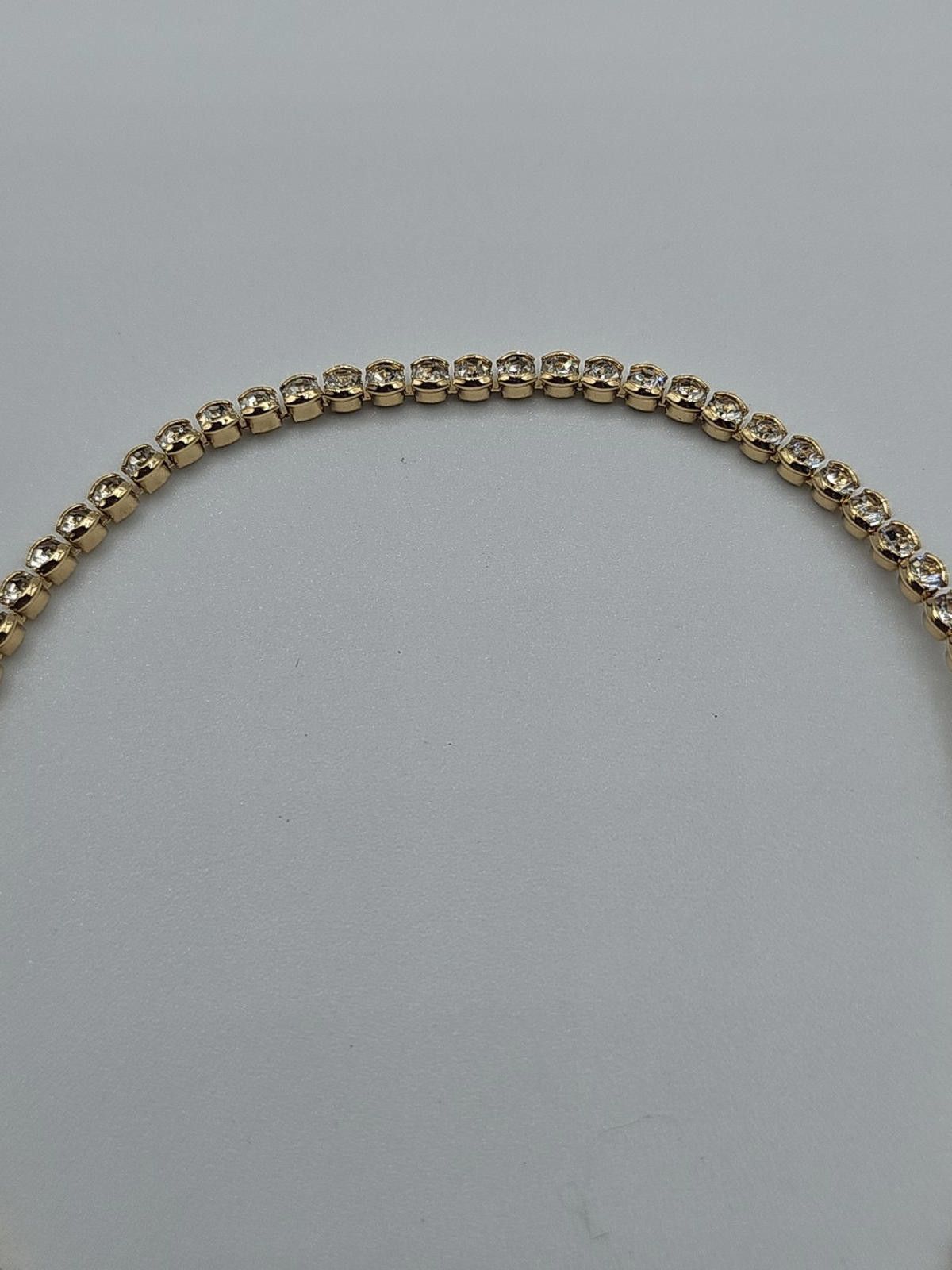 The Unbranded Brand Petite Gold Tone & Rhinestone Tennis Bracelet Adjustable Size ONE SIZE - 5 Thumbnail