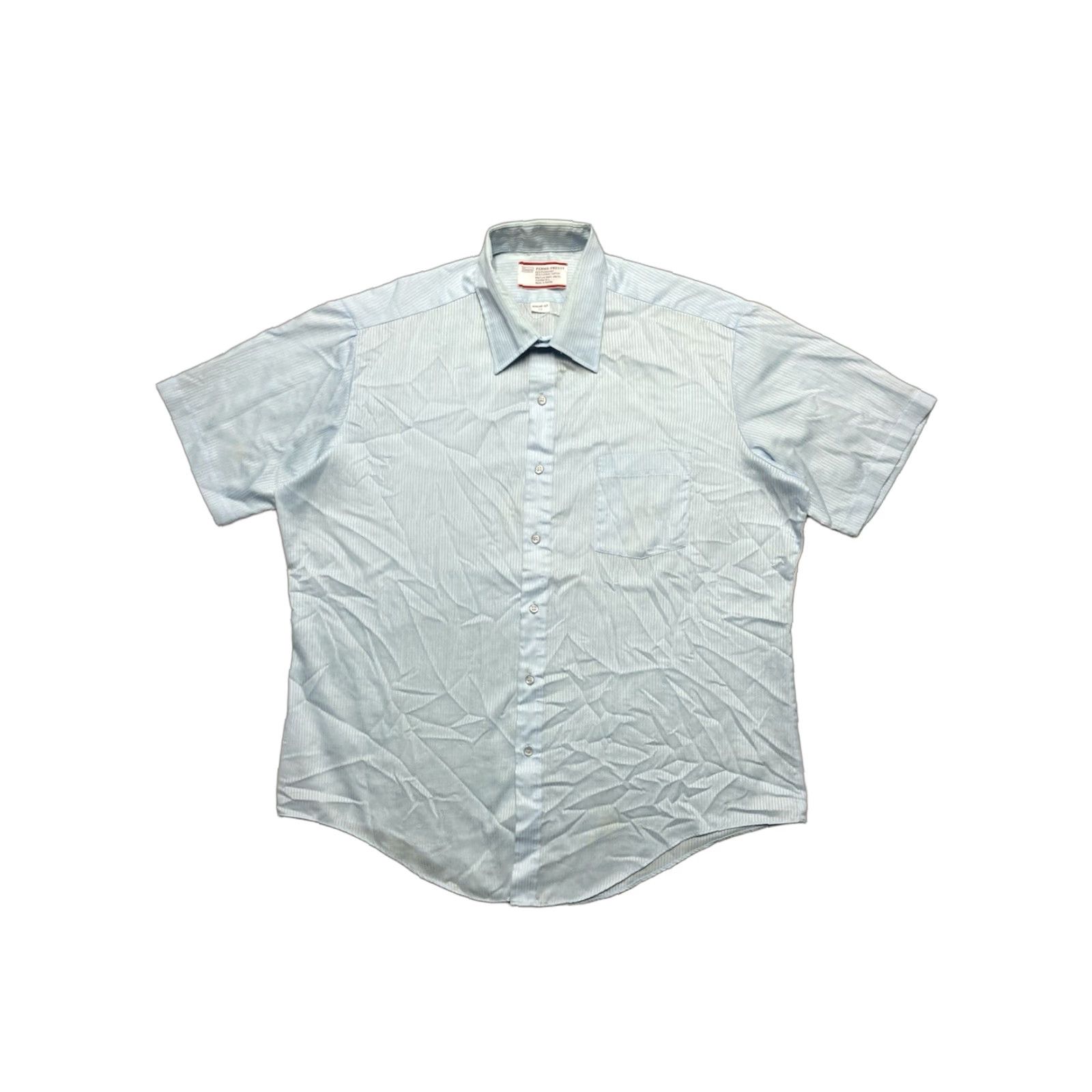 Sears VINTAGE 80s Sears Button-Up Short Sleeve Shirt XL Striped Lightweight Cotton Poly Blue Men Size US XL / EU 56 / 4 - 1 Thumbnail