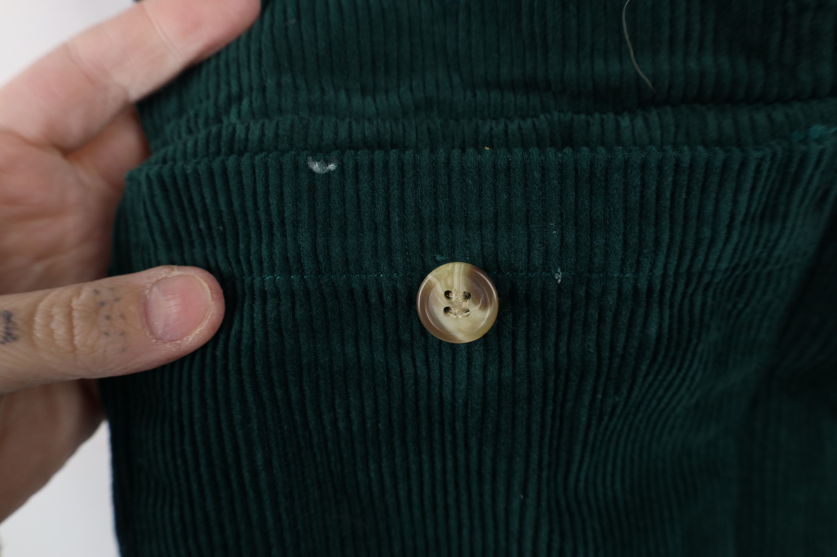 Vintage Vintage 90s Streetwear Corduroy Button Vest Jacket Green Size S / US 4 / IT 40 - 4 Thumbnail
