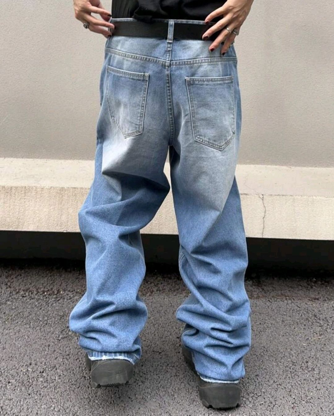 Japanese Brand × Jean Solid Color Simple Style Baggy Jeans Daily Size US 30 / EU 46 - 2 Thumbnail