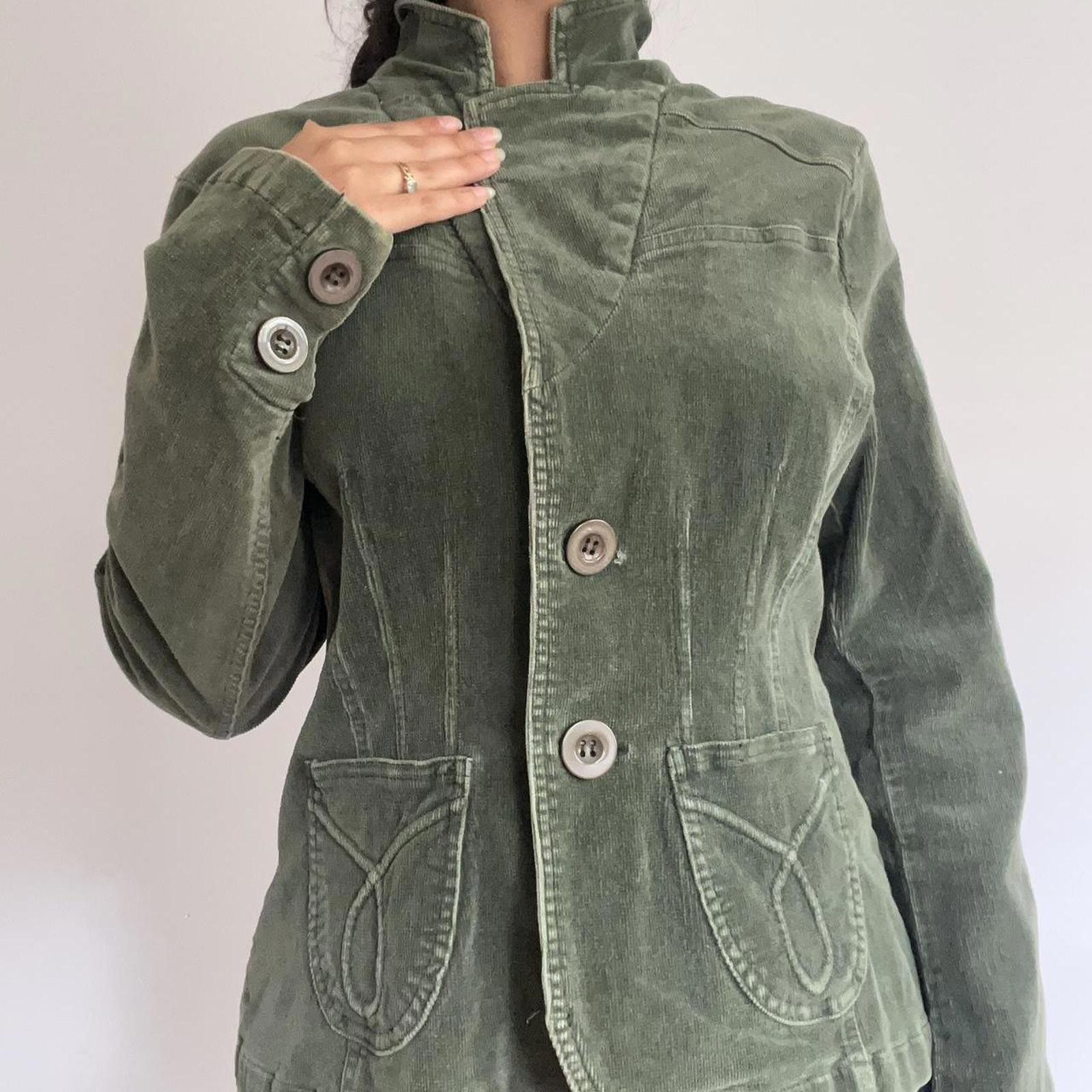 Other Olive green corduroy blazer with button detailing Size L / US 10 / IT 46 - 7 Thumbnail