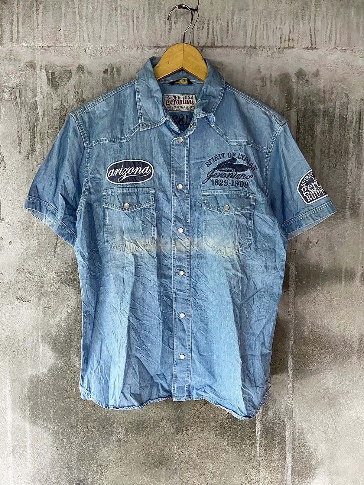 If Six Was Nine CHIEF U.S.A WORKSHIRT APACHE GERONIMO Size US M / EU 48-50 / 2 - 2 Thumbnail