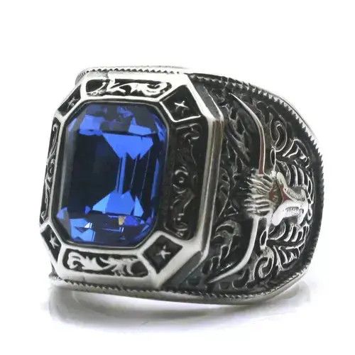 Other Stainless Cool West Cowboy Green Stone Newest Ring Size ONE SIZE - 1 Thumbnail