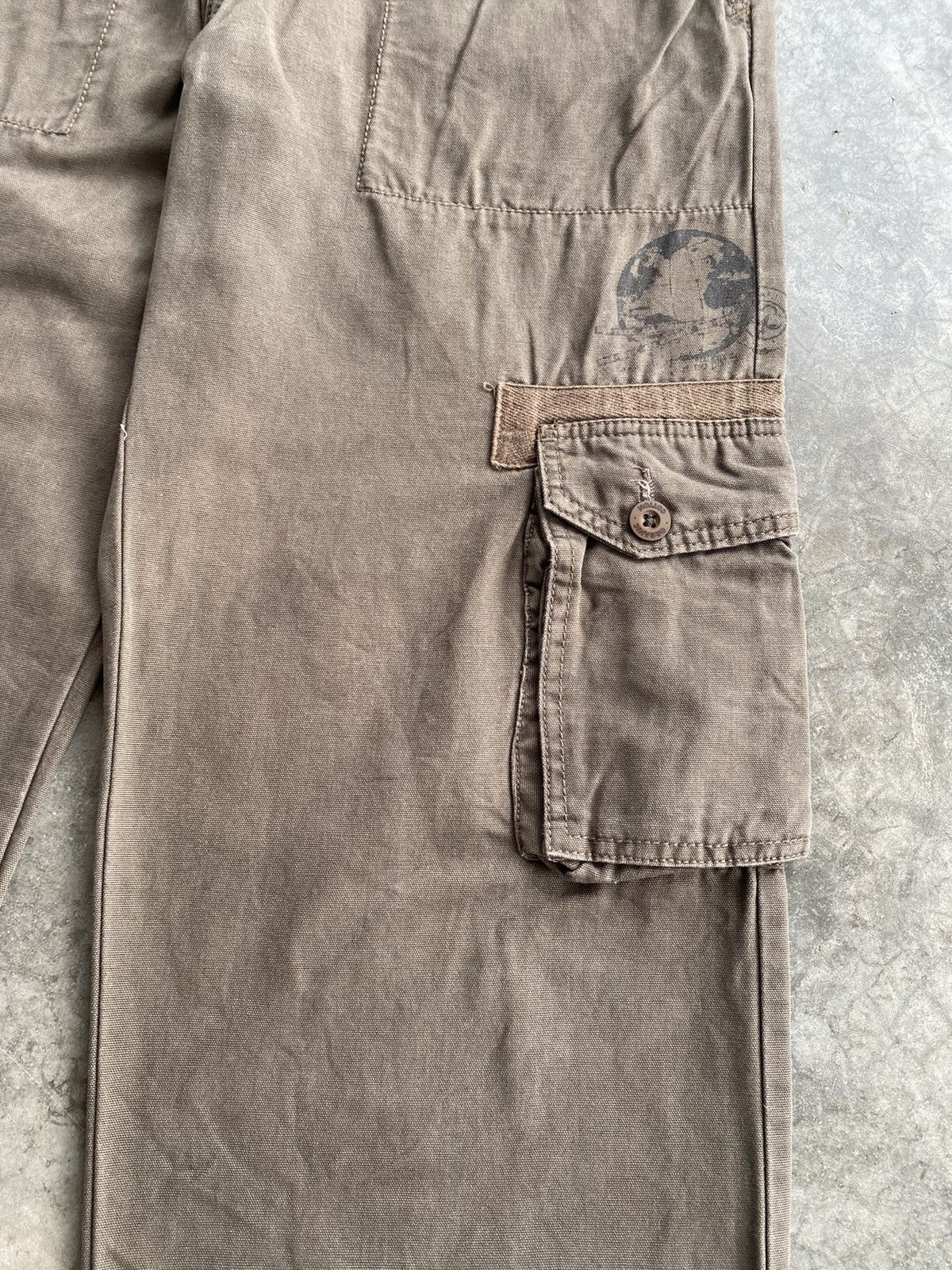 JNCO × Japanese Brand Baggy Jeans Green Source Sun Faded Chocolate/Green Cargo Size US 30 / EU 46 - 5 Thumbnail