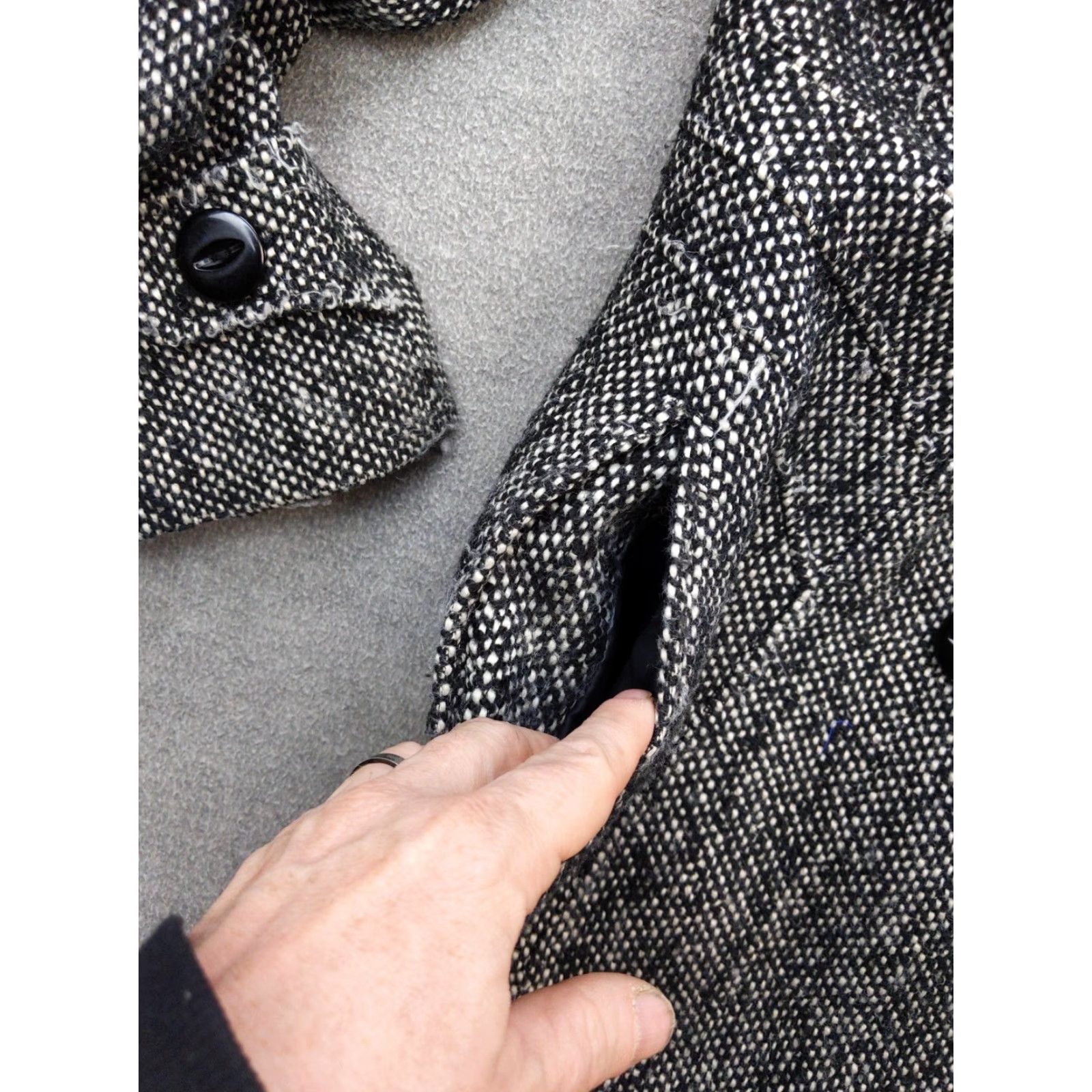 Vintage VINTAGE St. John's Bay Coat Mens XLT Gray Wool Blend Hooded Pea Jacket Tweed Lined Size US XL / EU 56 / 4 - 2 Thumbnail