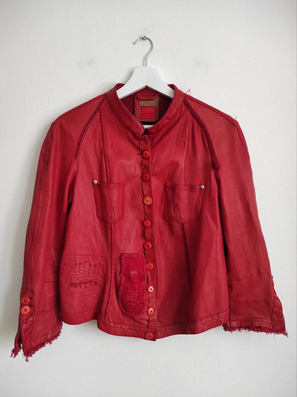 Marithe + Francois Girbaud Marithe Francois Girbaud Leather Red Bomber Jacket Size M-L Size L / US 10 / IT 46 - 1 Thumbnail