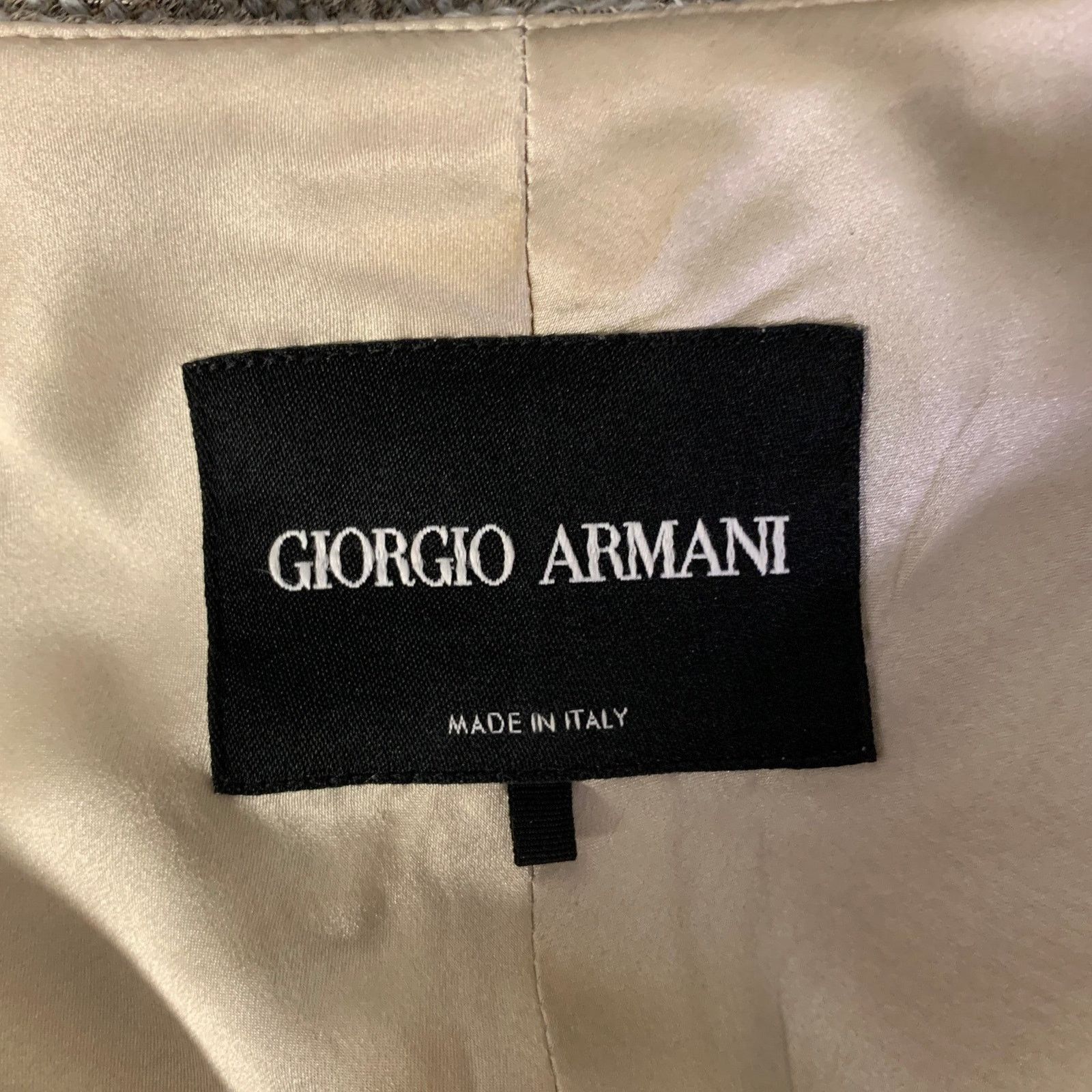 Giorgio Armani GIORGIO ARMANI Grey Gold Polyester Collarless Zip Jacket Size S / US 4 / IT 40 - 6 Thumbnail