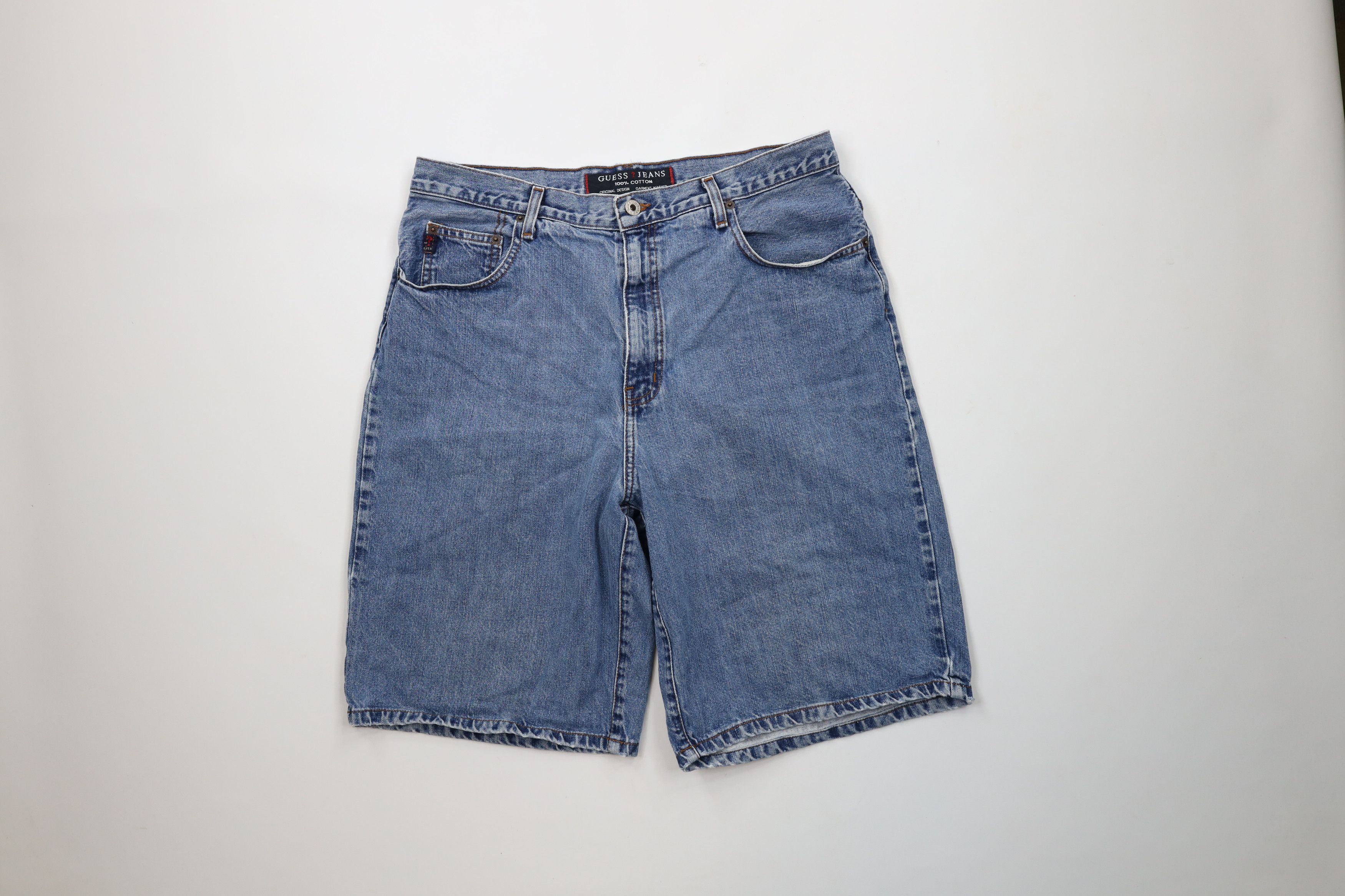 Guess × Vintage Vintage 90s Guess Jeans Loose Denim Jean Shorts Jorts USA Size US 34 / EU 50 - 1 Thumbnail