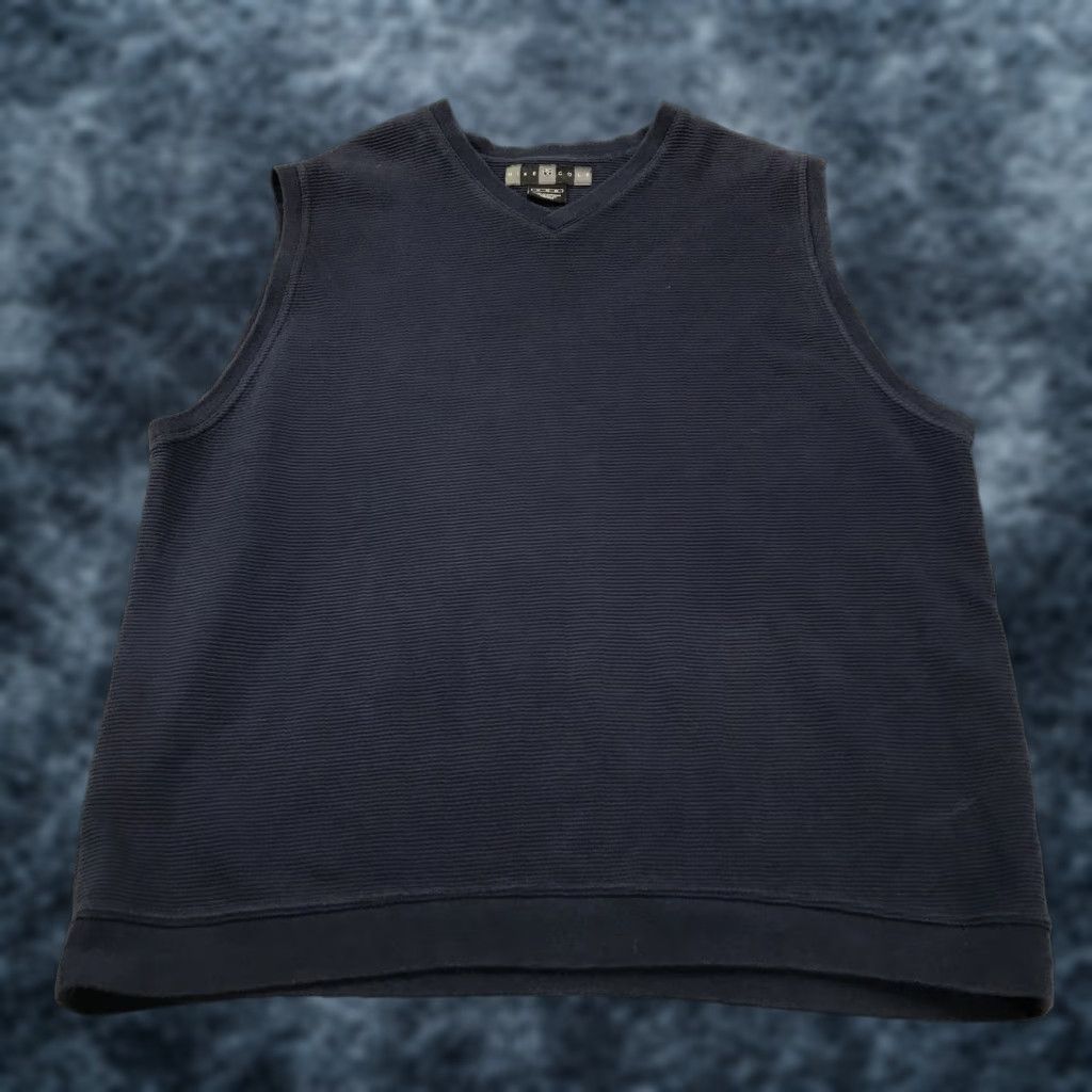 Nike VINTAGE Nike Golf Vest Mens XL Navy Blue Ribbed Cotton Blend Tiger Woods 90s Size US XL / EU 56 / 4 - 1 Thumbnail