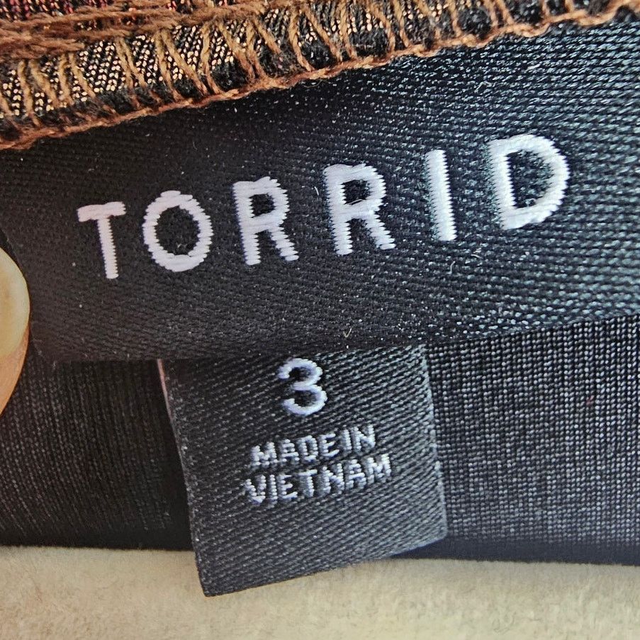 Torrid Torrid Womens Liquid Shine Crew Neck Top 3X Bronze Metallic Size 3XL / US 20-22 - 6 Thumbnail