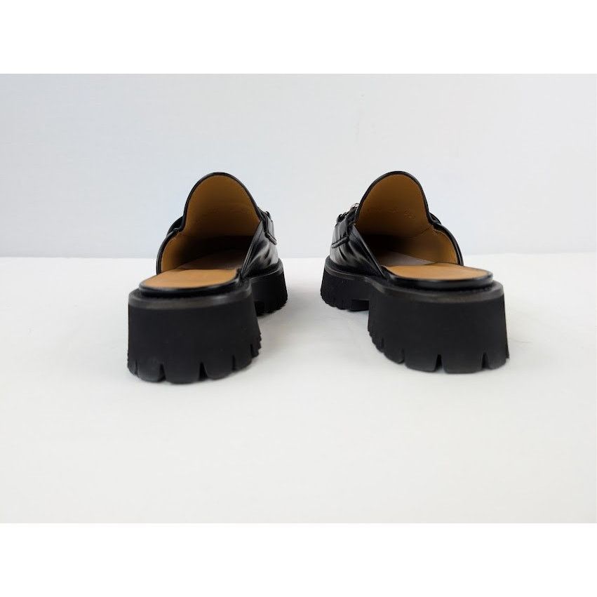 Gucci o1rshd1 Cordovan Lux Horsebit Platform Mule Sandals in Nero Size US 6 / IT 36 - 11 Thumbnail