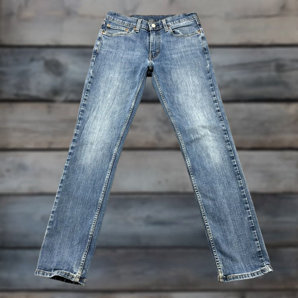 Levi's VINTAGE? No — Levi's 511 Jeans? Levi's 511 Jeans Mens 31x32 Blue Skinny Medium Wash Stretch Cotton Denim Men’s Slim 5-Pocket Zipper Button Logo Size US 31 - 1 Thumbnail