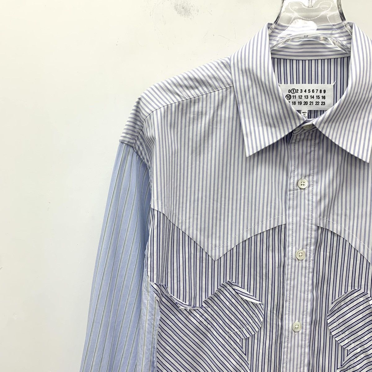 Maison Margiela Maison Margiela Light Blue Striped Long Sleeve Shirt K26WX Size US S / EU 44-46 / 1 - 3 Thumbnail