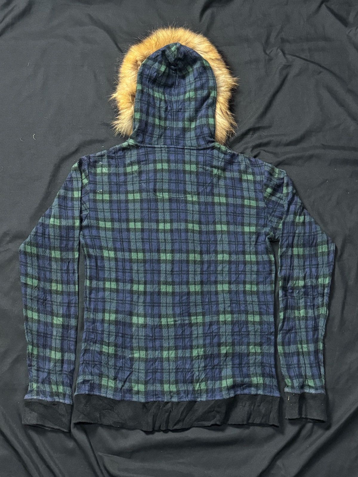 Japanese Brand Fur Hoodie Gilevans Velvet Tartan Japanese Style Ifsix LGB Size US L / EU 52-54 / 3 - 3 Thumbnail
