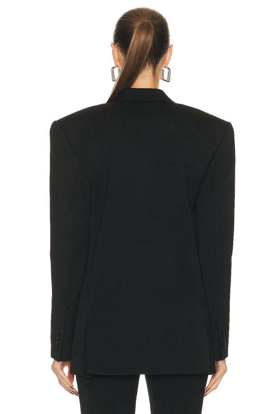 Saint Laurent Paris o1bcso1str1224 Veste Tailleur Laine Satinee in Black Size S / US 4 / IT 40 - 4 Thumbnail
