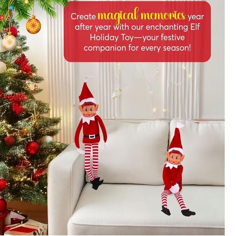 The Unbranded Brand Christmas Elf Behaving Badly Plush Toy 12"Bendy Doll 12" Size ONE SIZE - 5 Thumbnail