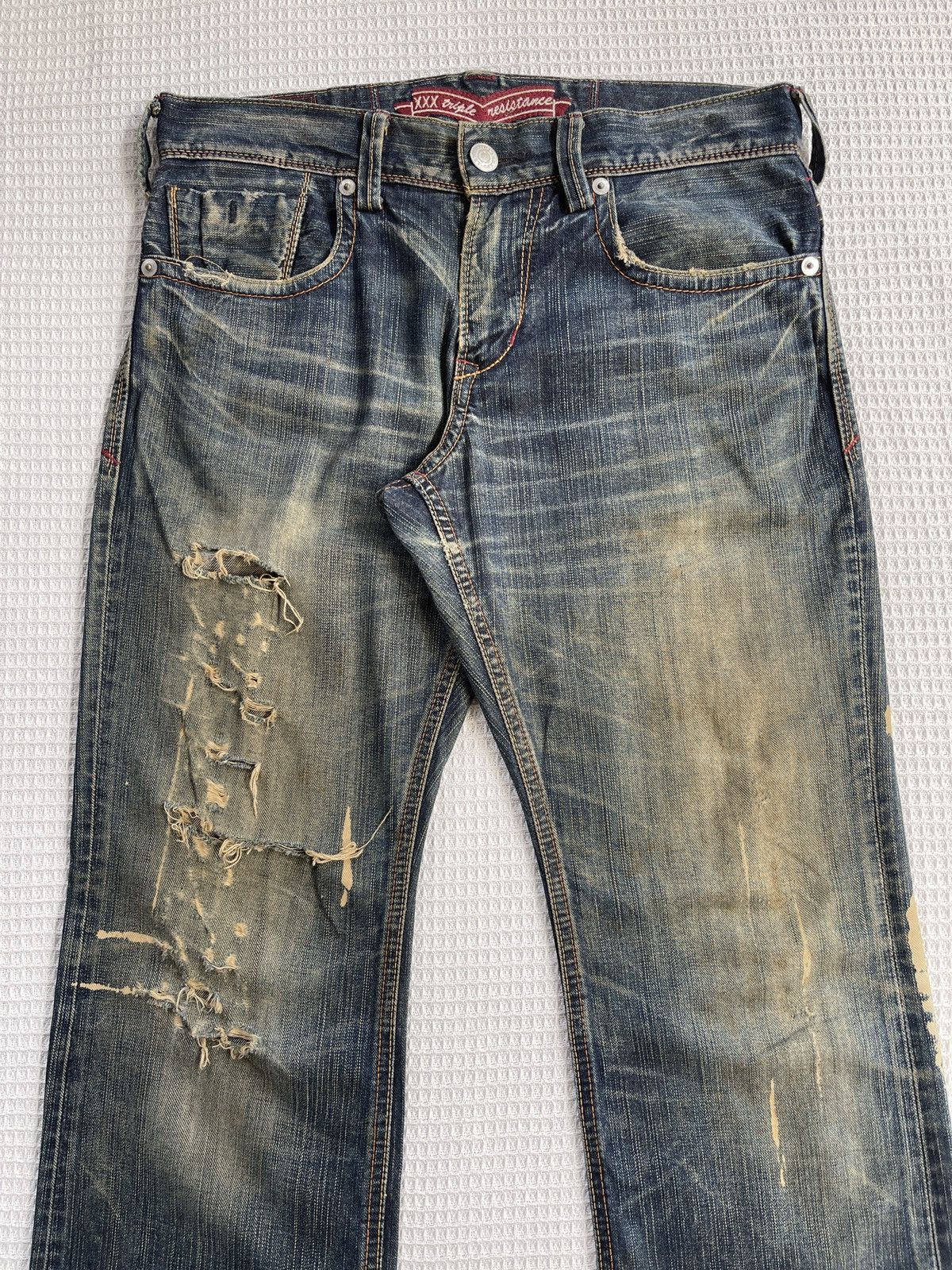 Japanese Brand RARE🔥 LIBERTO Distressed Denime Jeans Size US 35 - 5 Thumbnail