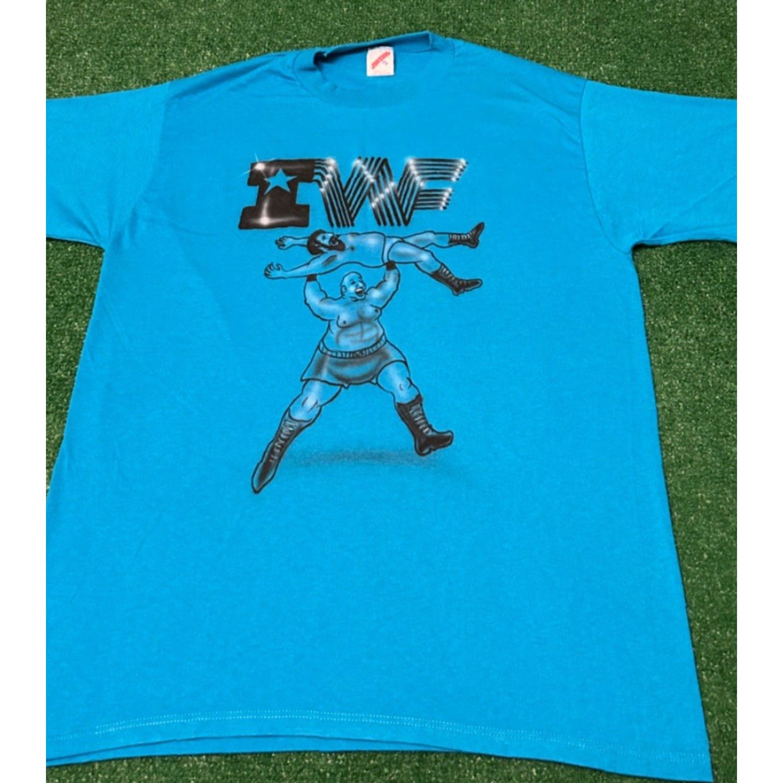 Vintage VINTAGE 80s 90s IWF Wrestling Foundation WWF VTG Shirt Mens XL Blue T-Shirt, Short Sleeve, 1990s, Sports, Wrestling Size US XL / EU 56 / 4 - 3 Thumbnail