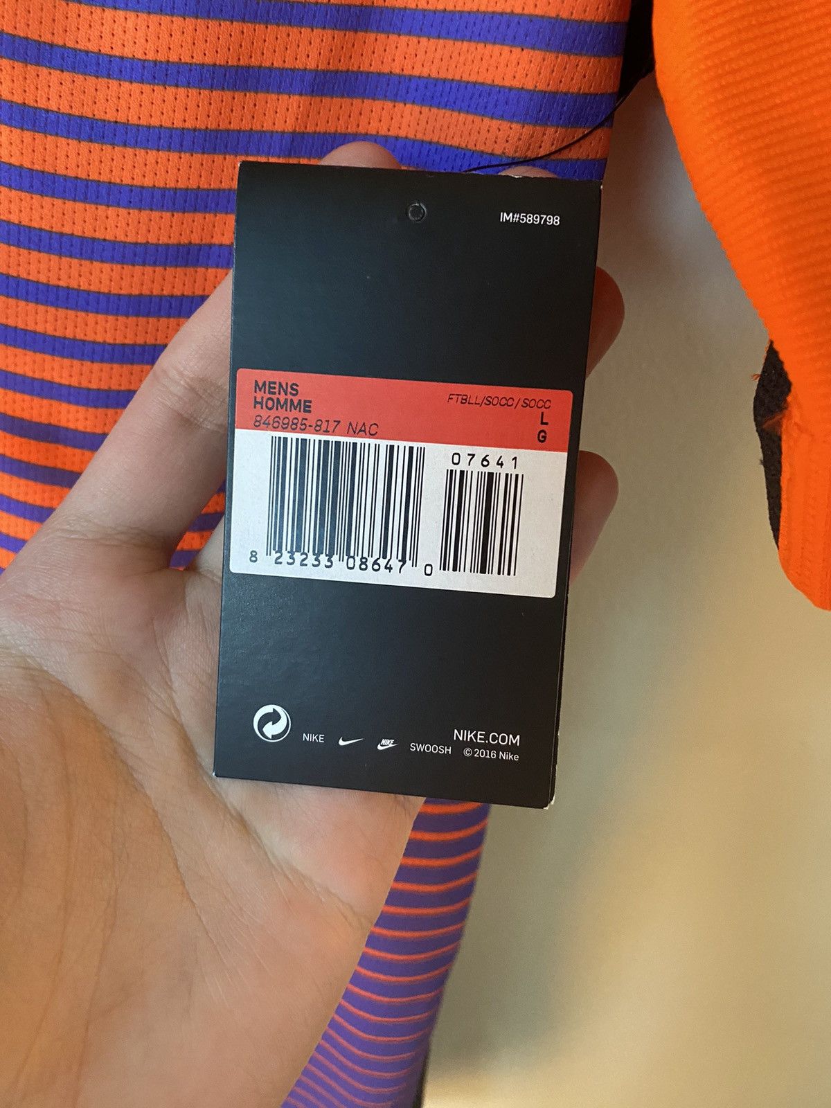 Nike Manchester City 2016 Orange Jersey Size US L / EU 52-54 / 3 - 4 Thumbnail