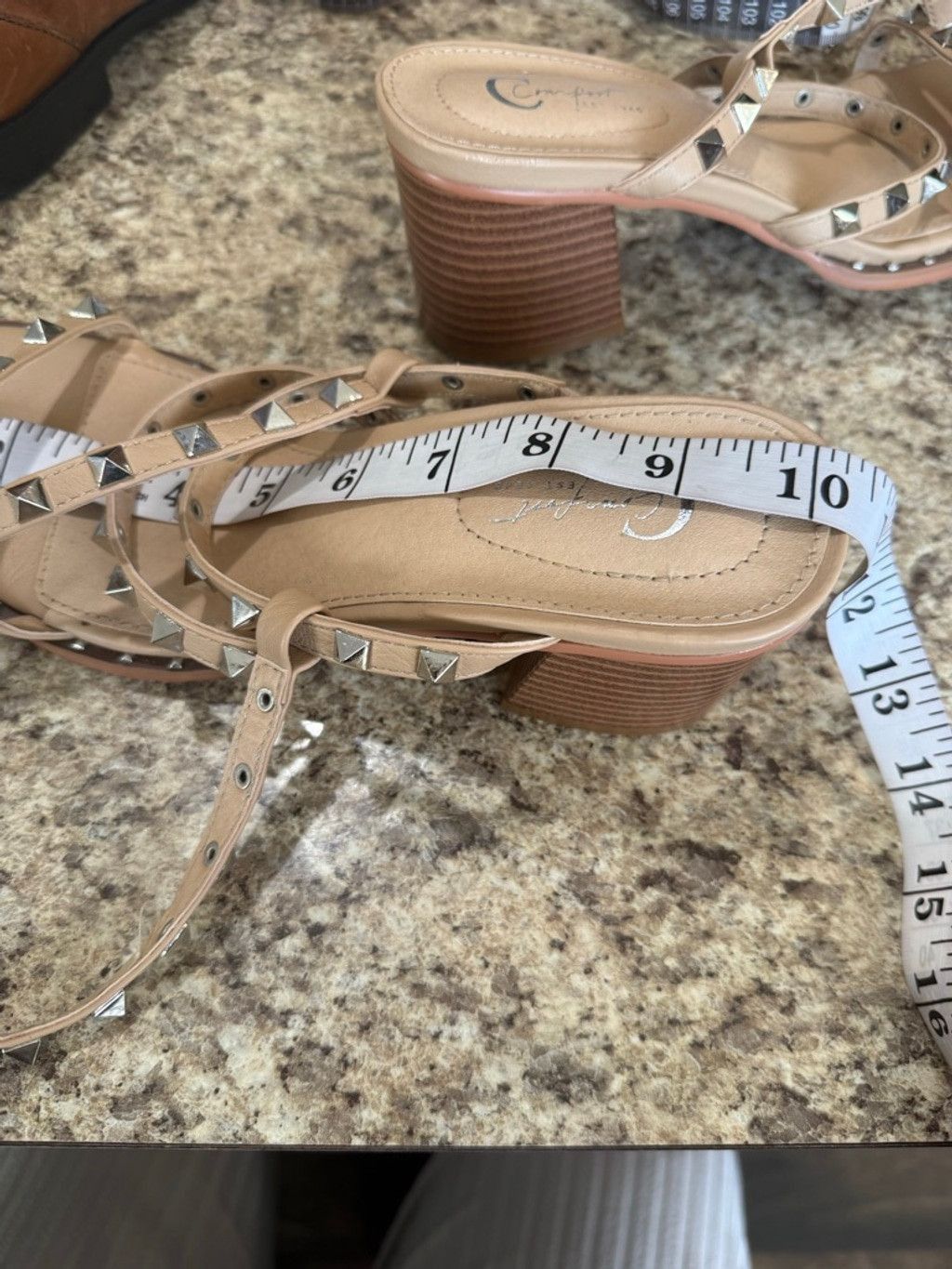 Comfort Colors Women's Comfort Beige Studded Block Heel Sandals Size 8 Size US 8 / IT 38 - 8 Thumbnail