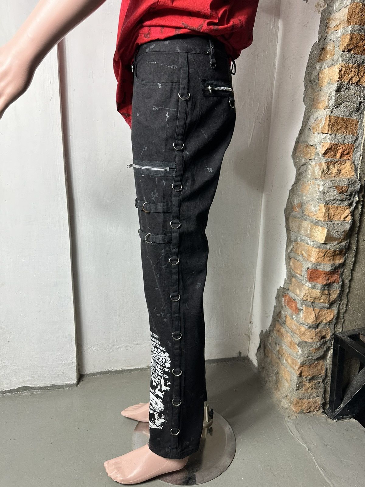 Other Punk Rock Bondge Skull Skeleton Poem Style Pants Size US 31 - 21 Thumbnail