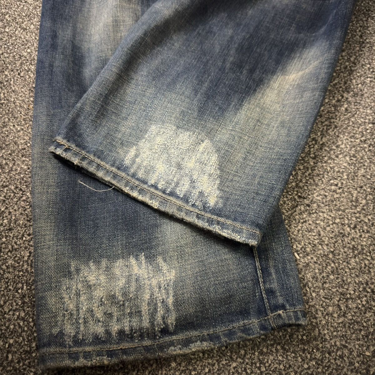 Japanese Brand Japanese Destroyed Karakuri Thrashed Denim Vintage Y2K Size US 34 / EU 50 - 13 Thumbnail