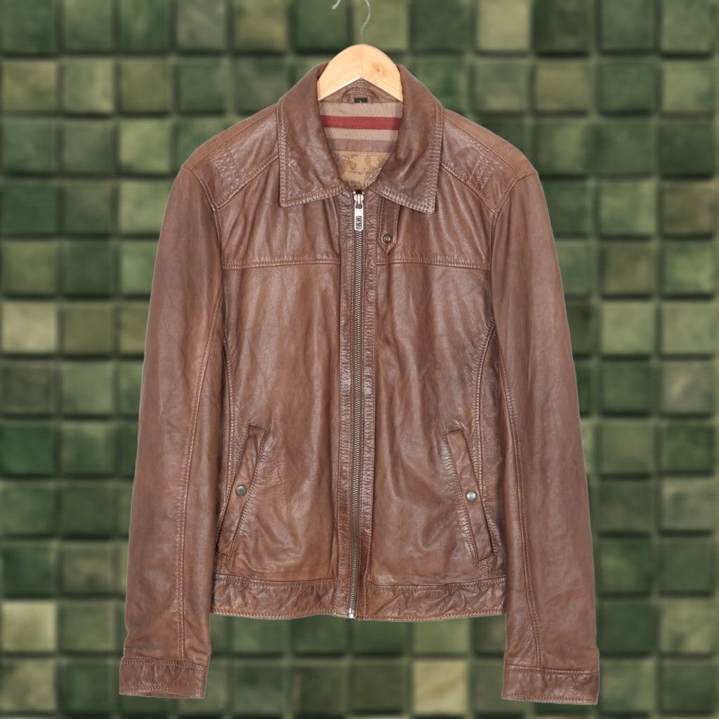 Vintage OAKWOOD Soft Leather Jacket Men L Brown MJ5403 Jacket Mens Leather Coat MJ5403 Size US L / EU 52-54 / 3 - 1 Thumbnail