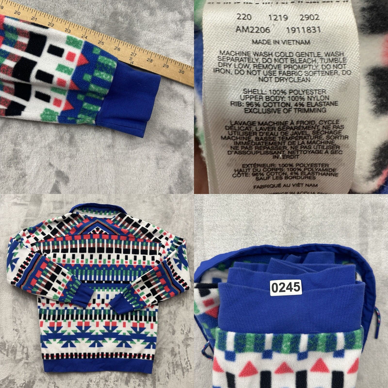Vintage VINTAGE Columbia Powder Keg Fleece Pullover White Print Lapis Blue AM2206 Size US S / EU 44-46 / 1 - 8 Thumbnail