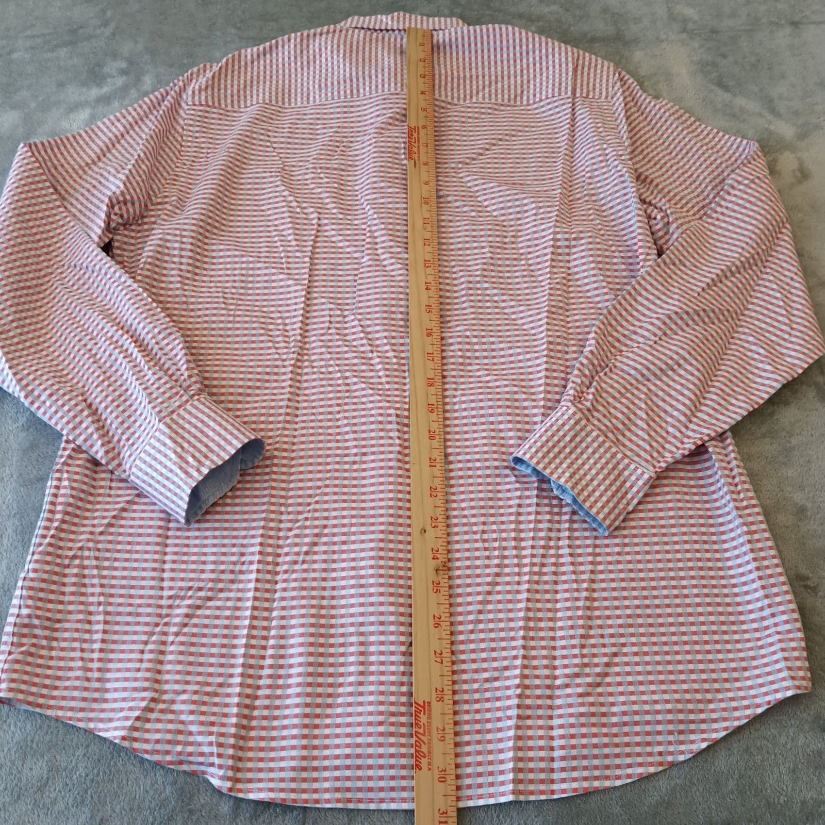 Johnston & Murphy Johnston & Murphy Shirt Mens Medium Orange Plaid Long Sleeve Button-Up Size US M / EU 48-50 / 2 - 6 Thumbnail