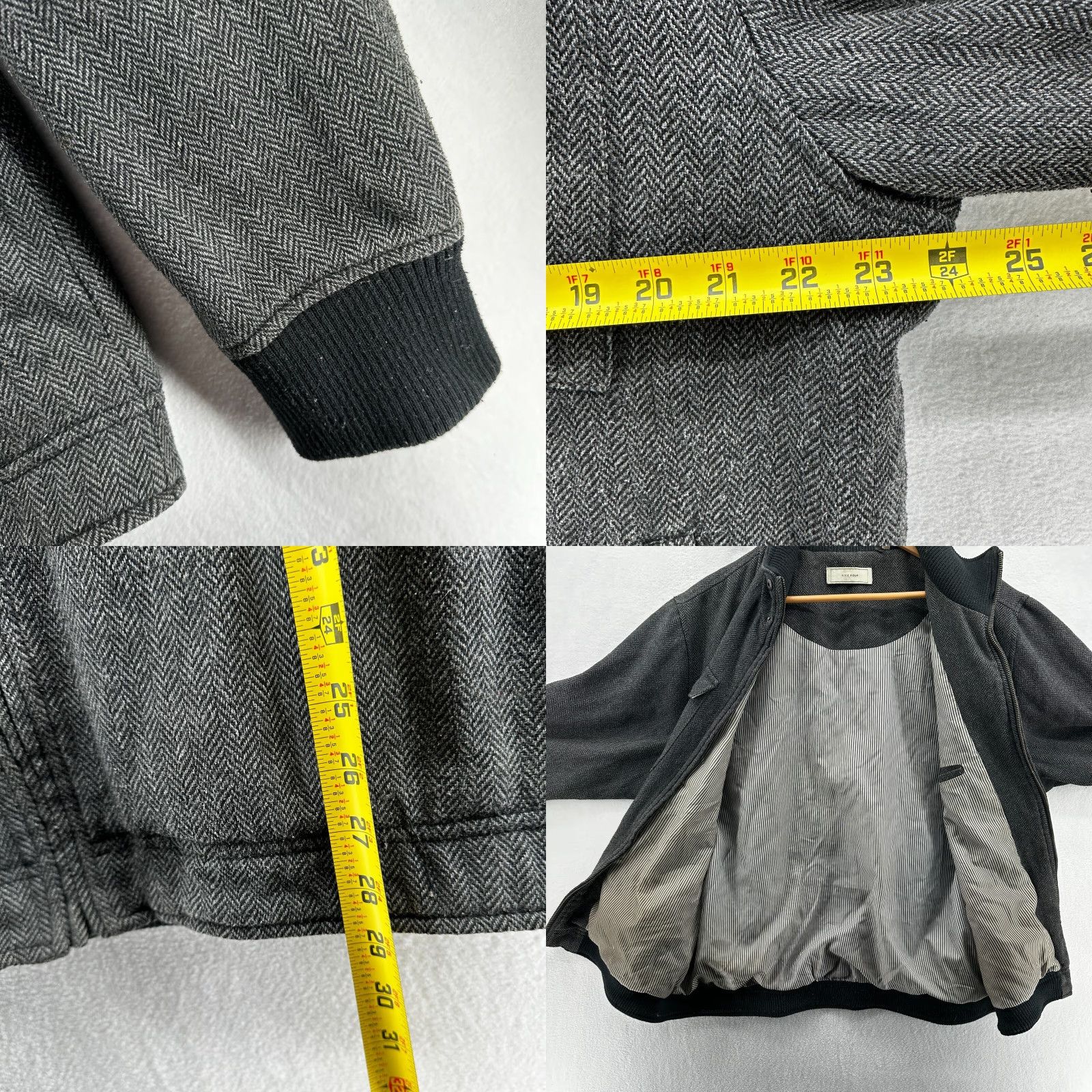 Vintage Five Four Los Angeles Bomber Jacket Workwear Mens 2XL Charcoal Grey Pockets Flaws Size US XXL / EU 58 / 5 - 8 Thumbnail