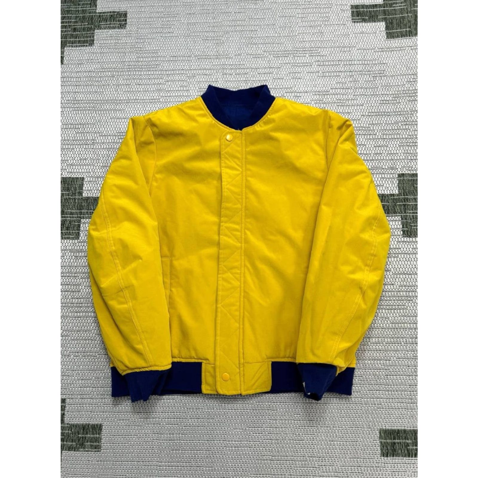 Bonobos Bonobos Jacket Mens Small Blue Reversible Bomber Full Zip Quilted Mid-Length Chest 40 in Regular Zip Polyester Size US S / EU 44-46 / 1 - 2 Thumbnail