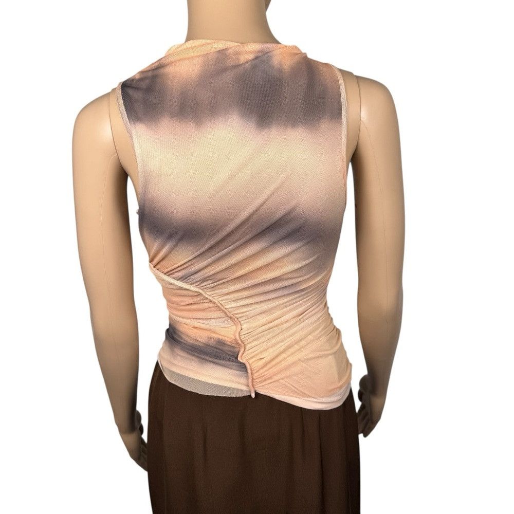 Zara New ZARA Sleeveless Asymmetrical Ruched Mesh Top Size XS Size XS / US 0-2 / IT 36-38 - 5 Thumbnail