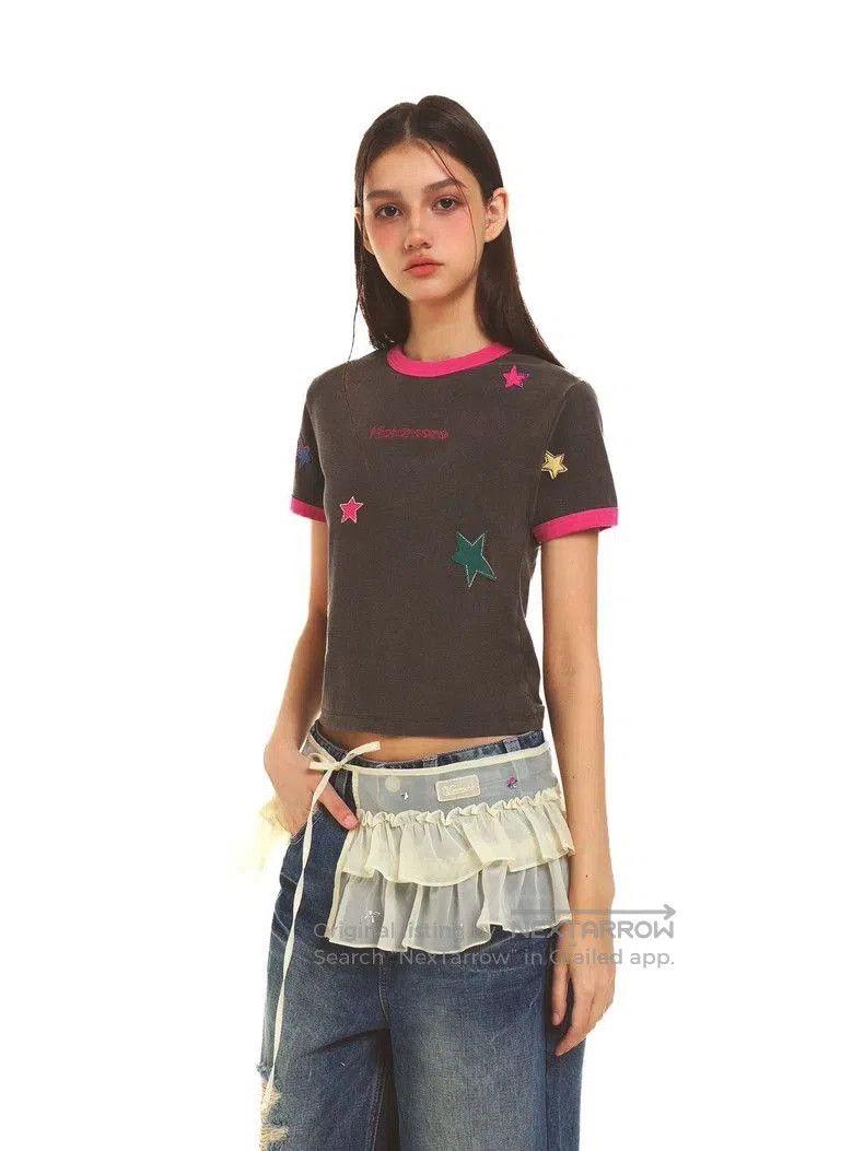 Vintage Moromoro Star Embroidered Short Sleeve T. Size US M / EU 48-50 / 2 - 1 Thumbnail