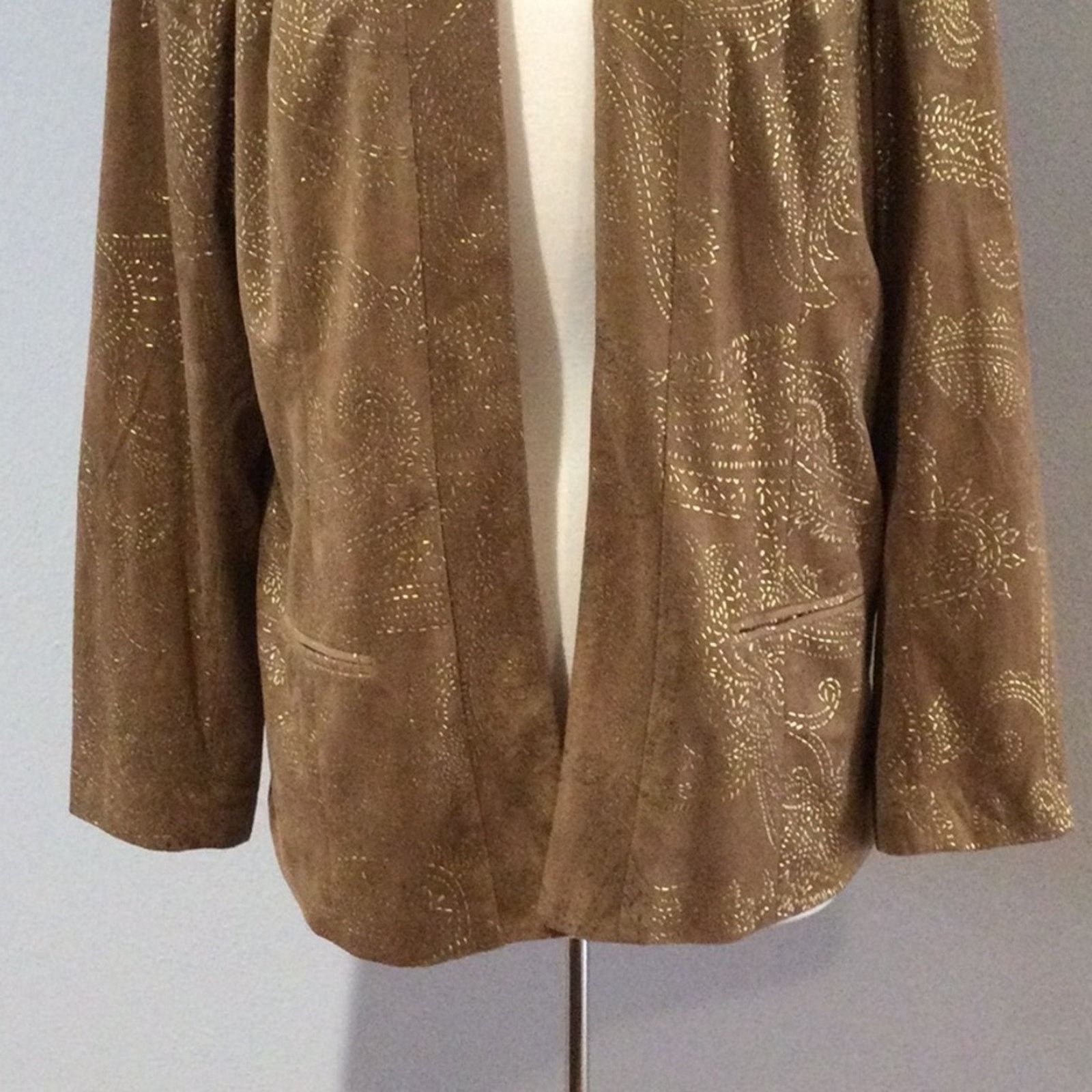 Chicos Chico's Golden Cascade Larant Brevity Jacket 3/XL/16 NWT Size XL / US 12-14 / IT 48-50 - 3 Thumbnail