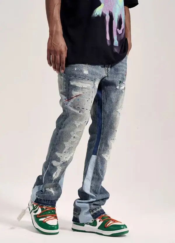 VIBE Street Irregular Side Gradient Straight Jeans Size US 30 / EU 46 - 2 Thumbnail